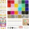 6mm Glass Beads Bracelet Making Kit 1400pcs, 24 Colors Crystal Beads for Jewelry Making Round Beads DIY Crafts with Spacer Beads Charms Accessories